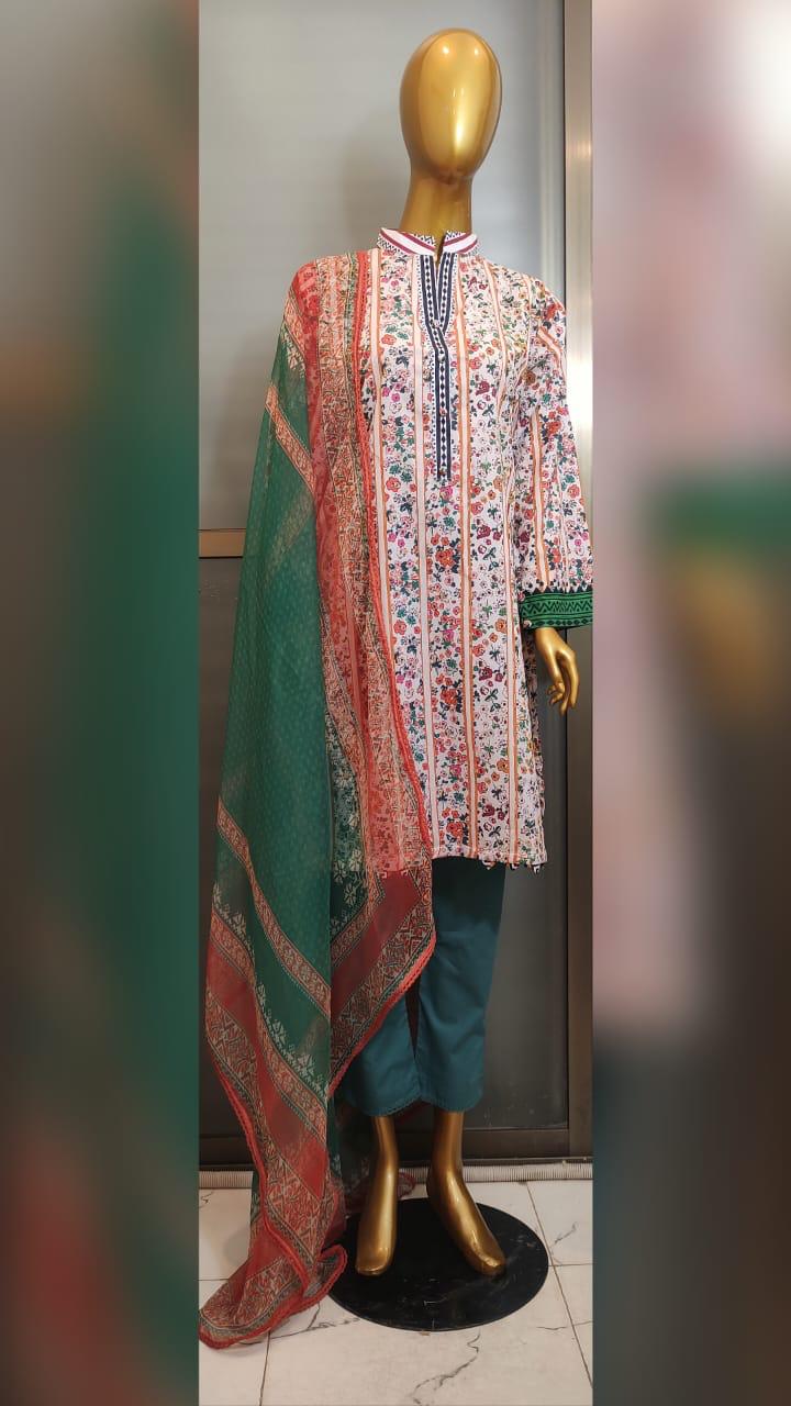 3Pcs Printed Lawn Suit