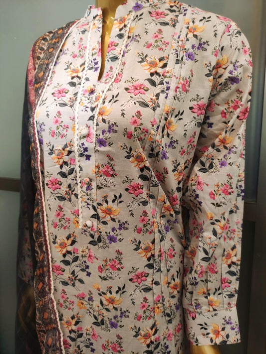 3pcs Printed Lawn Suit