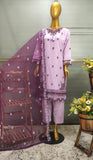 3Pcs Embroidered Cotton Net suit