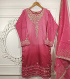 2Pcs Embroidered Cotton Net suit