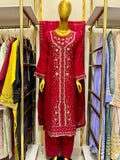 3pcs Embroidered Chiffon Suit