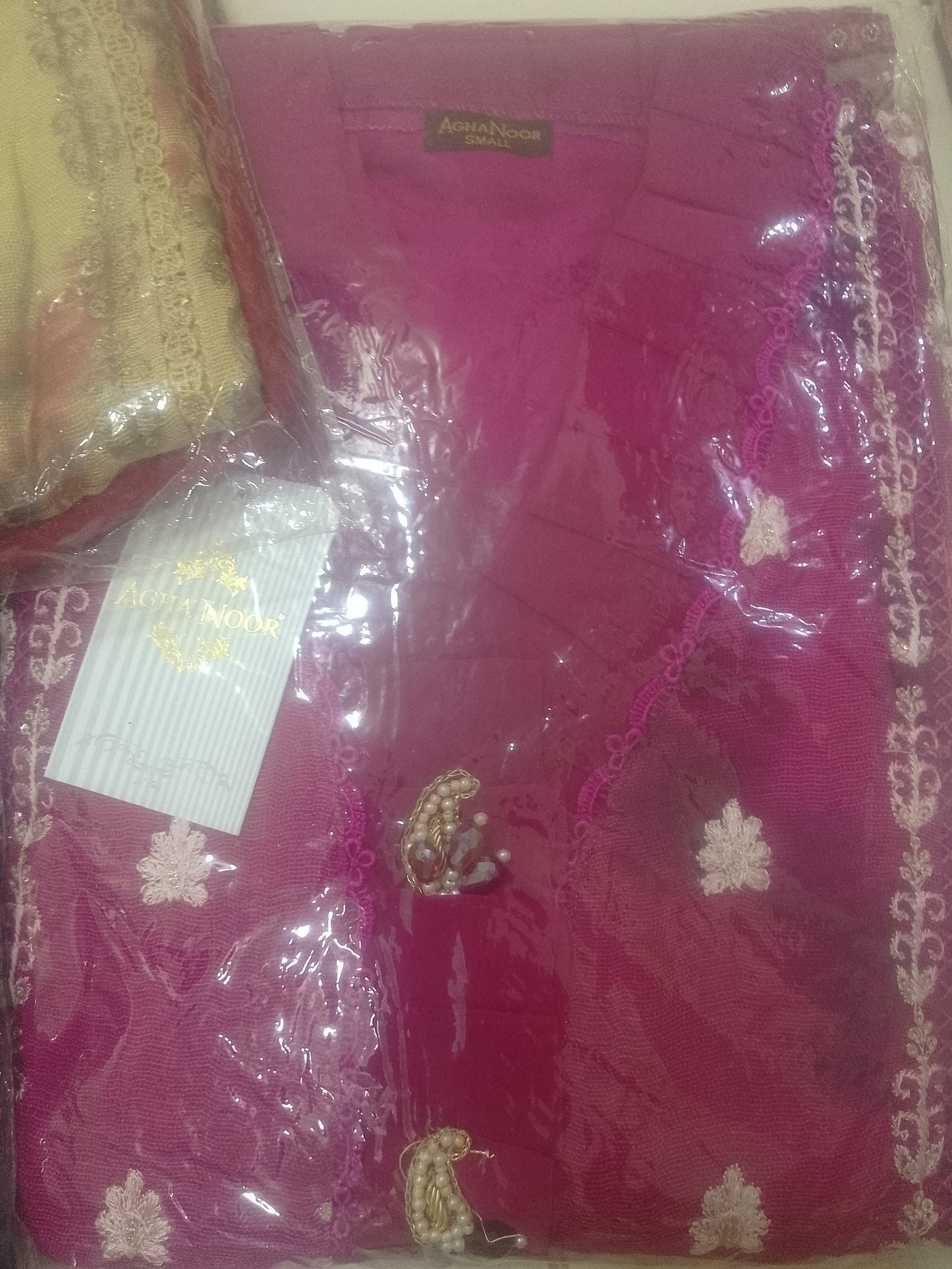 2Pcs Embroidered Cotton Net suit