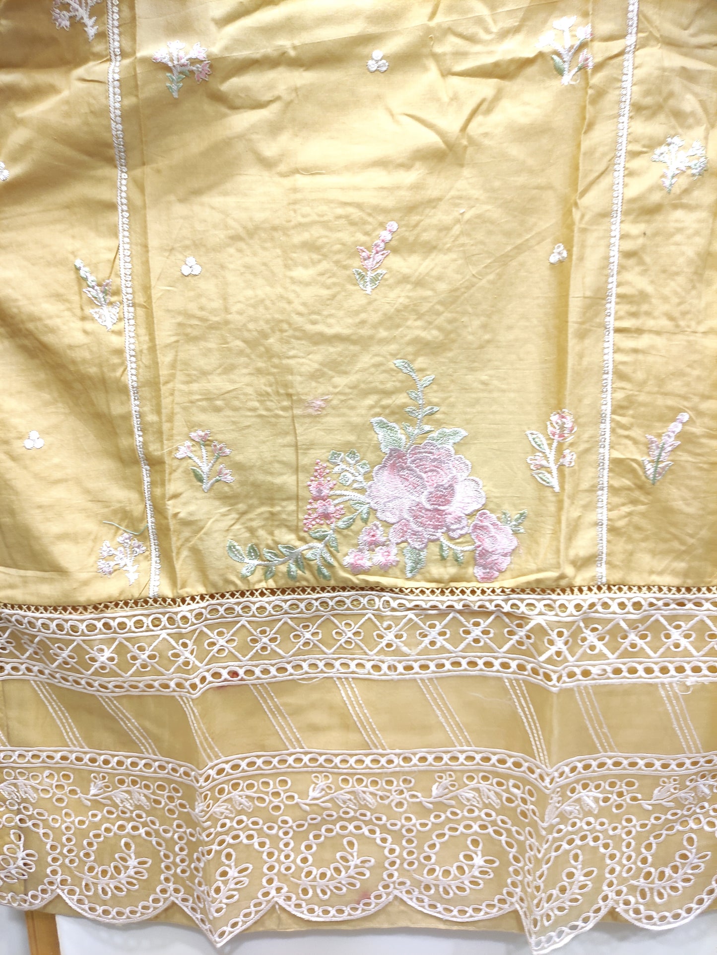 2Pcs Embroidered Cotton suit shirt and trousers