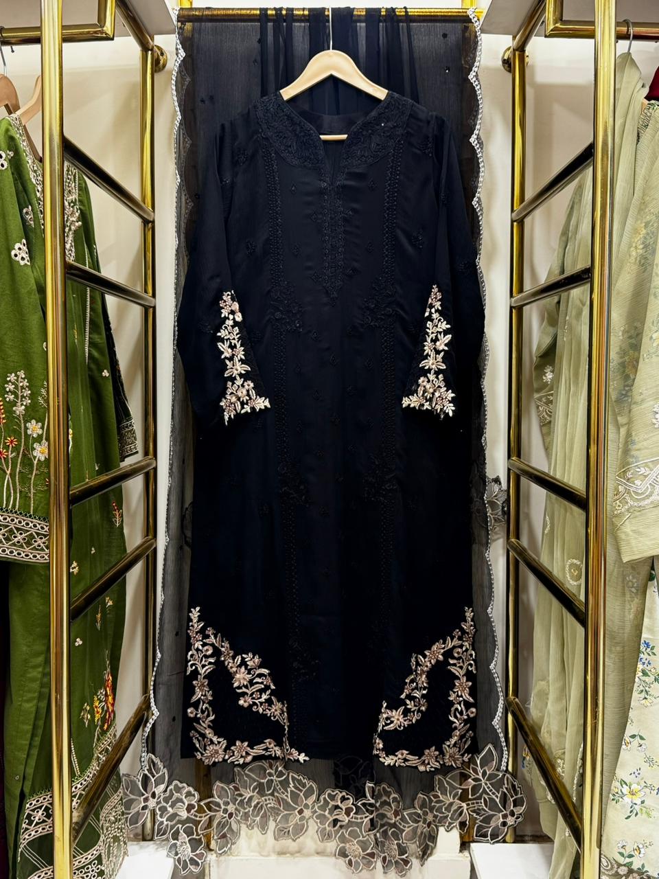 Dhagha Kari – 3Pcs Embroidered Suit | Luxury Threadwork Collection