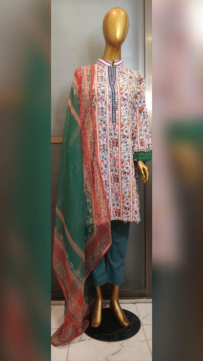 3Pcs Printed Lawn Suit