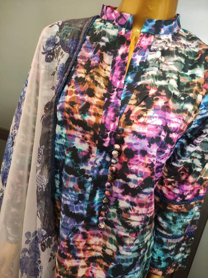 3pcs Printed Lawn Suit