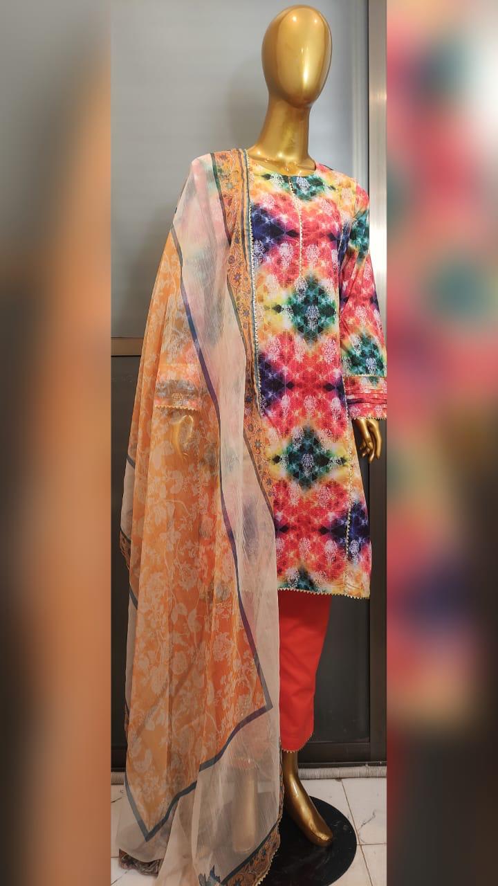 3pcs Printed Lawn Suit