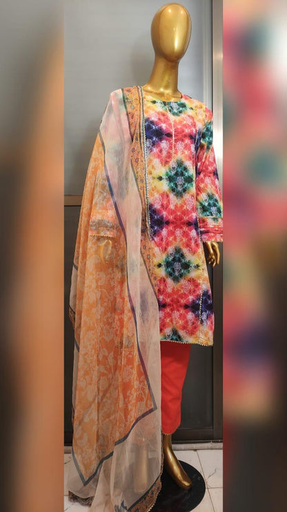 3pcs Printed Lawn Suit