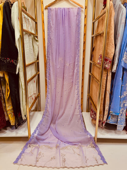 3PCS Embroidered Chiffon Suit