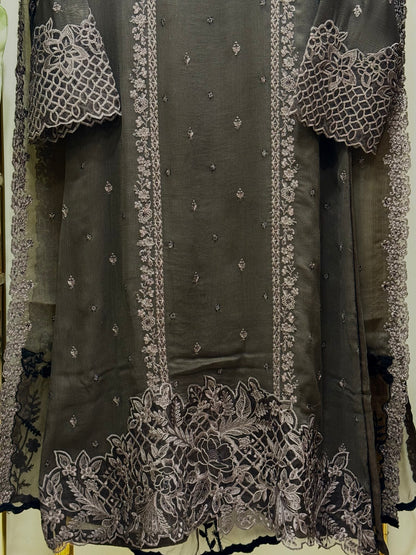 3PCS Embroidered Chiffon Suit