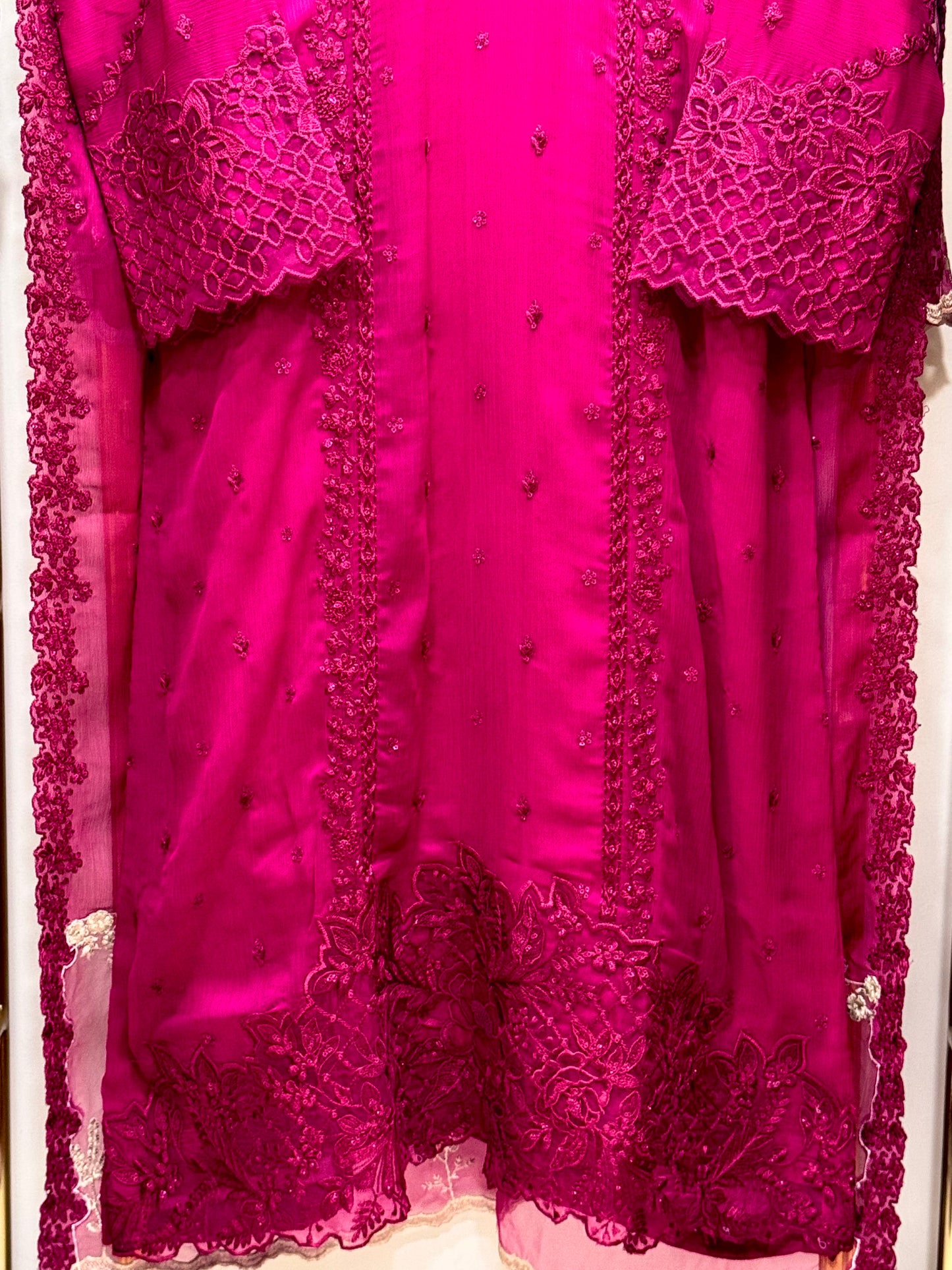 3PCS Embroidered Chiffon Suit