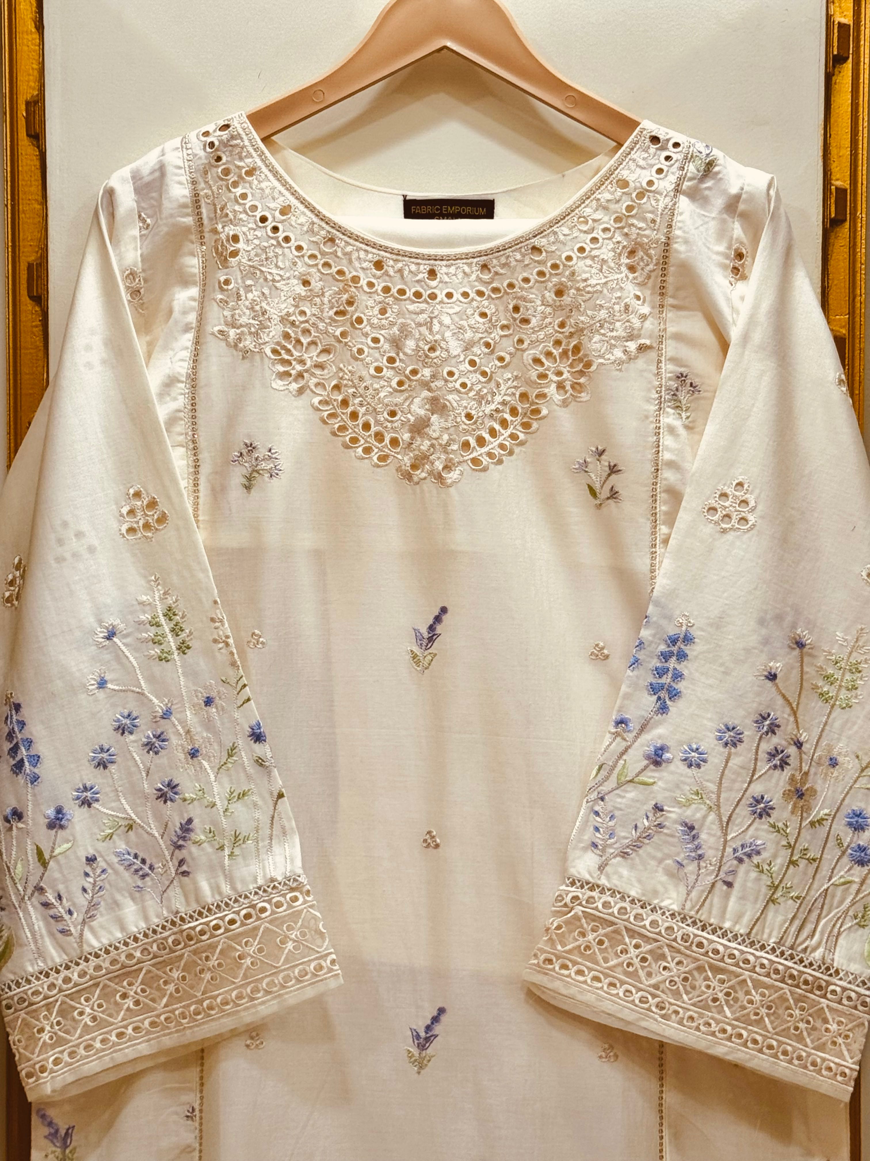 Embroidered Cotton Co-Ord Set – Premium 2Pcs Shirt & Trouser Outfit