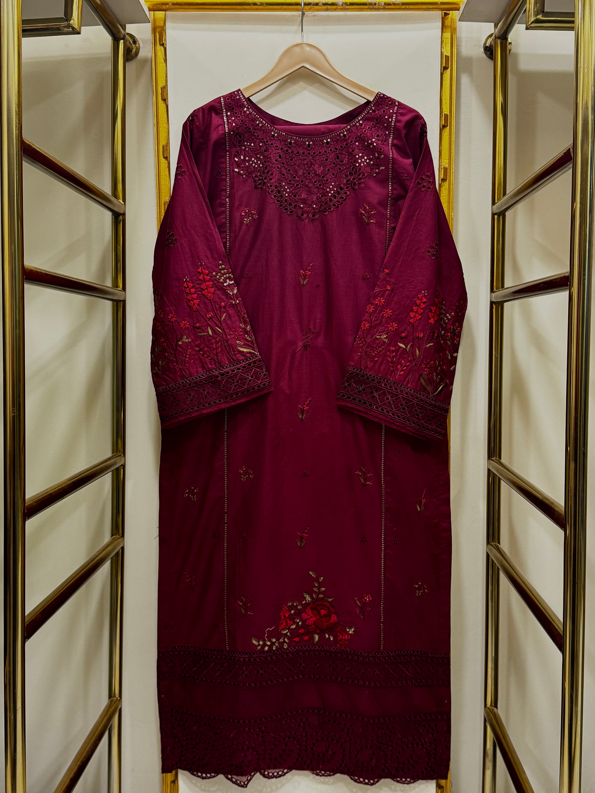 Embroidered Cotton Co-Ord Set – Premium 2Pcs Shirt & Trouser Outfit