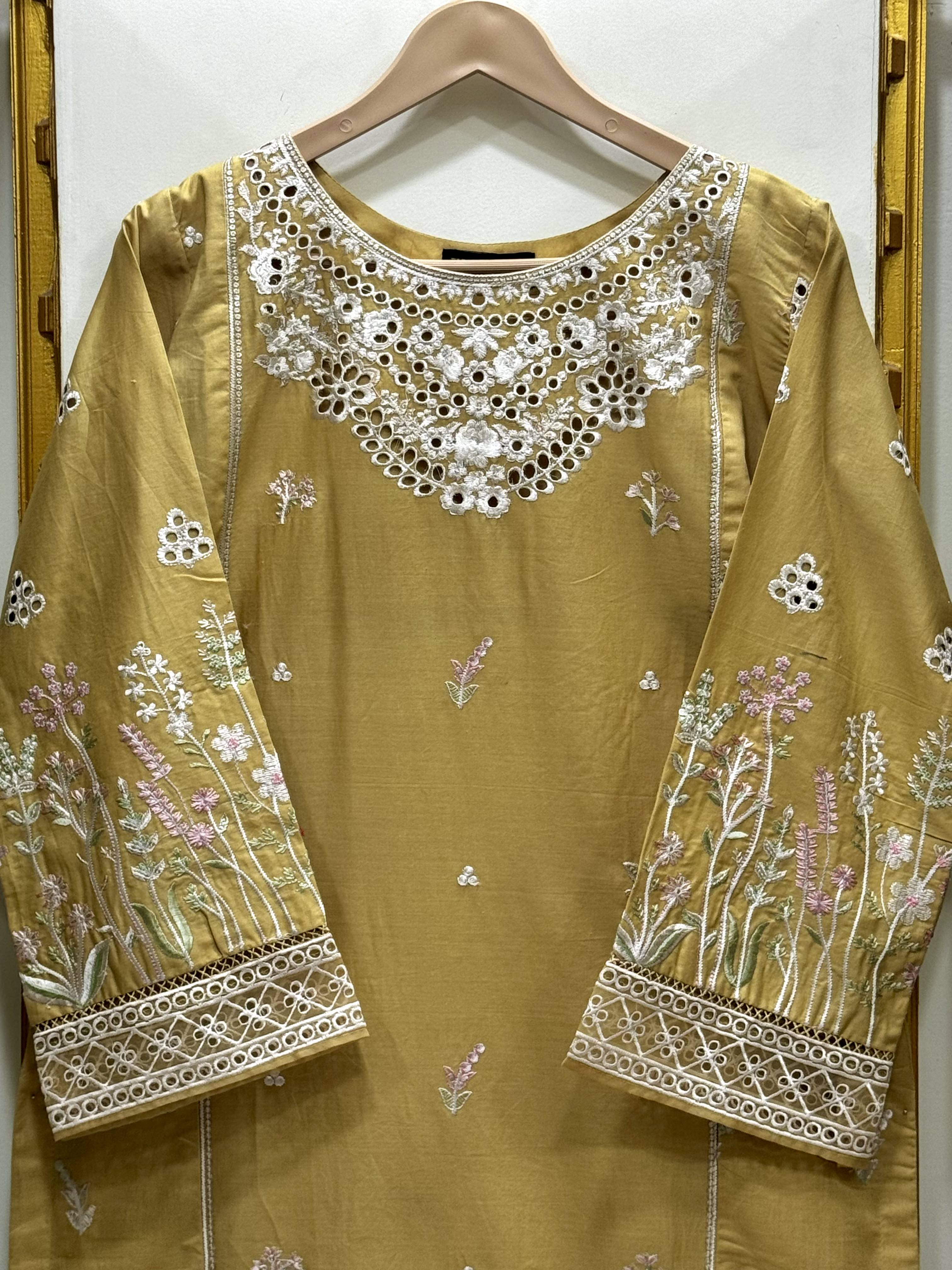 Embroidered Cotton Co-Ord Set – Premium 2Pcs Shirt & Trouser Outfit