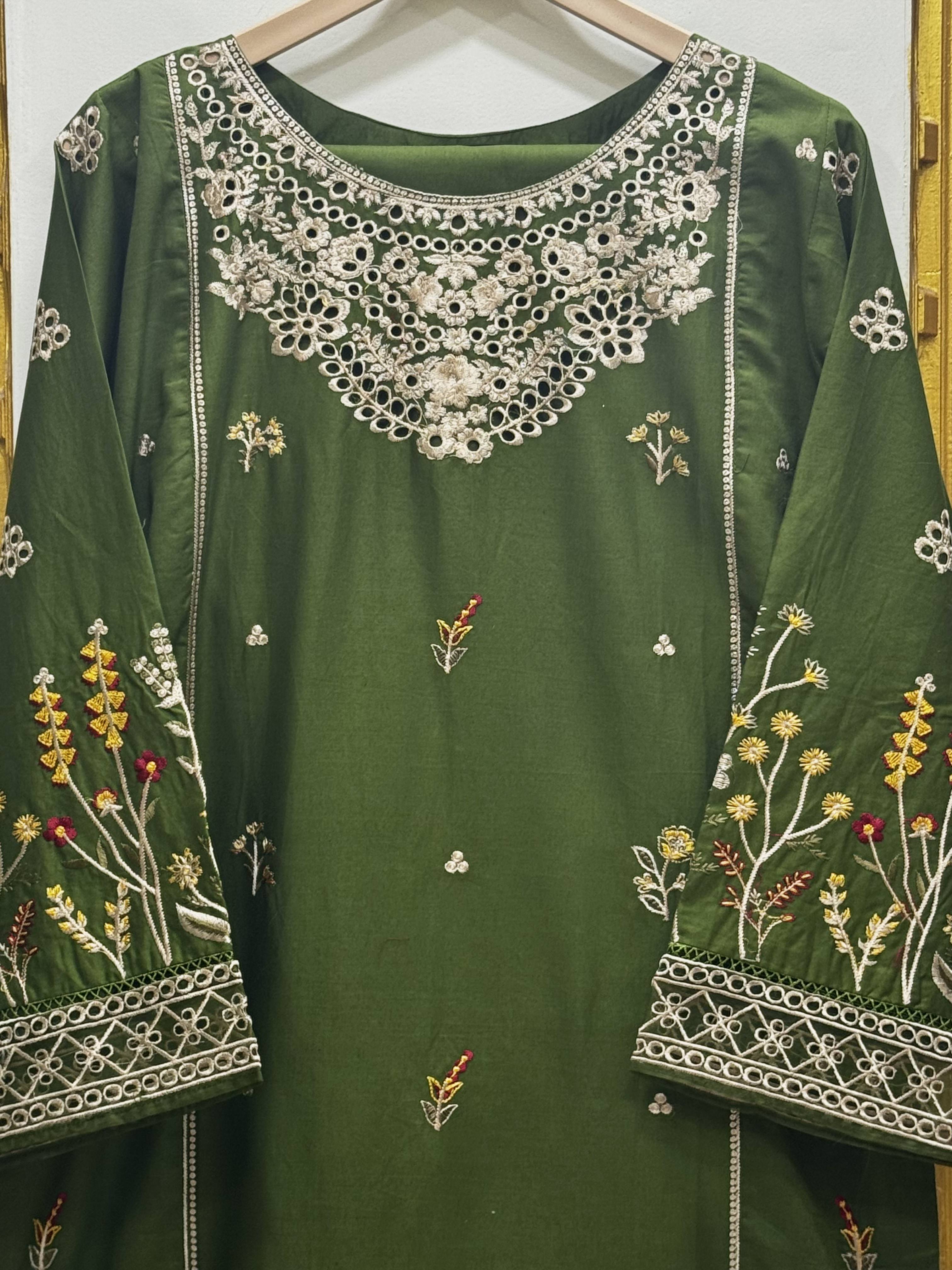 Embroidered Cotton Co-Ord Set – Premium 2Pcs Shirt & Trouser Outfit