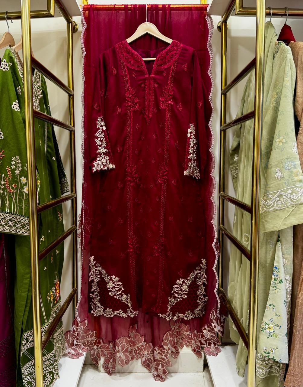 Dhagha Kari – 3Pcs Embroidered Suit | Luxury Threadwork Collection