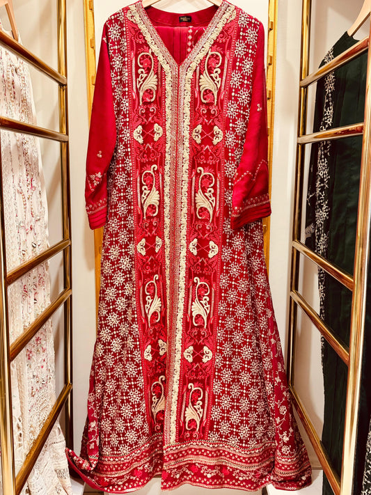 3Pcs Embroidered Chiffon Gown