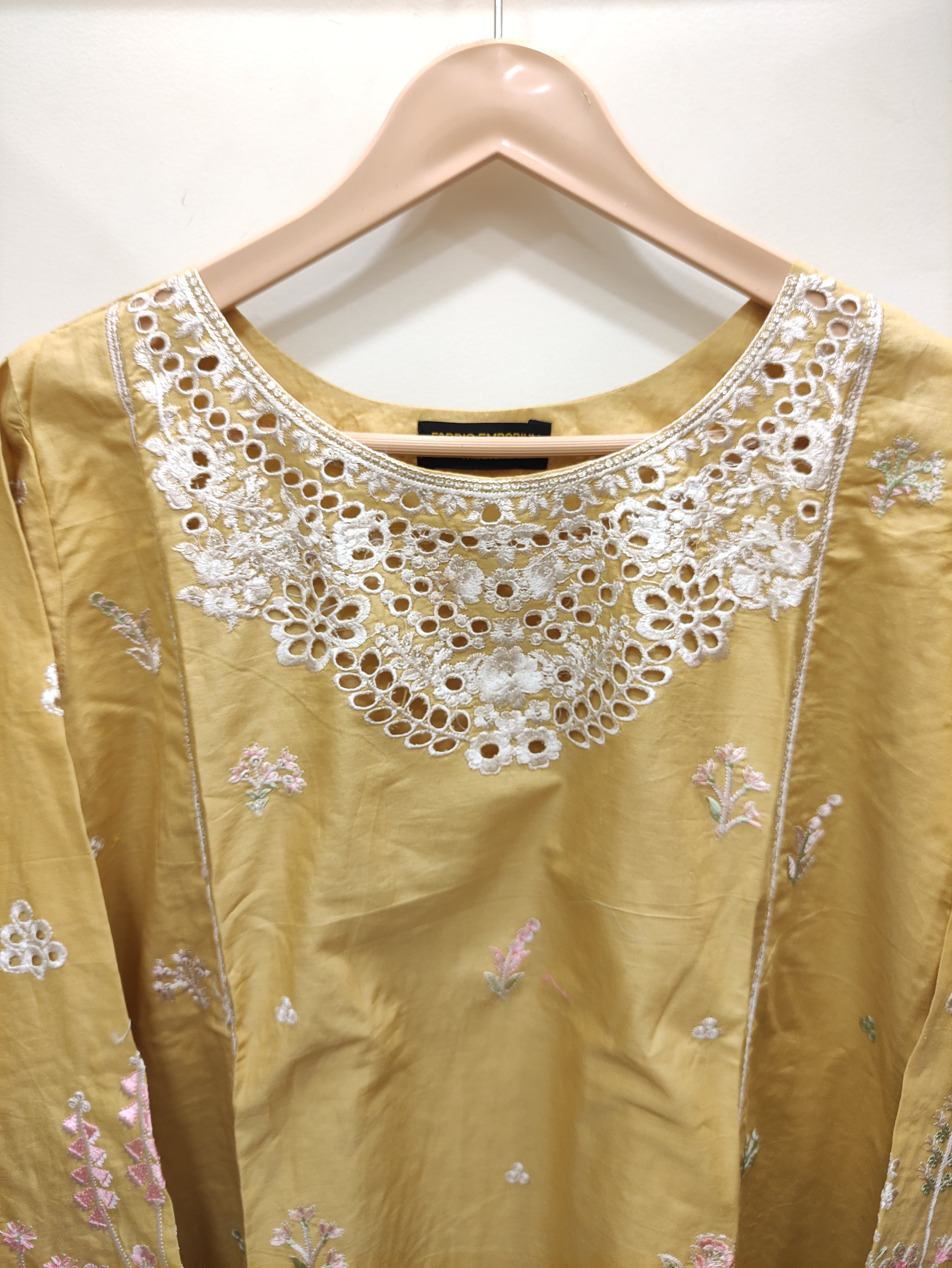 2Pcs Embroidered Cotton suit shirt and trousers