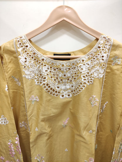 2Pcs Embroidered Cotton suit shirt and trousers