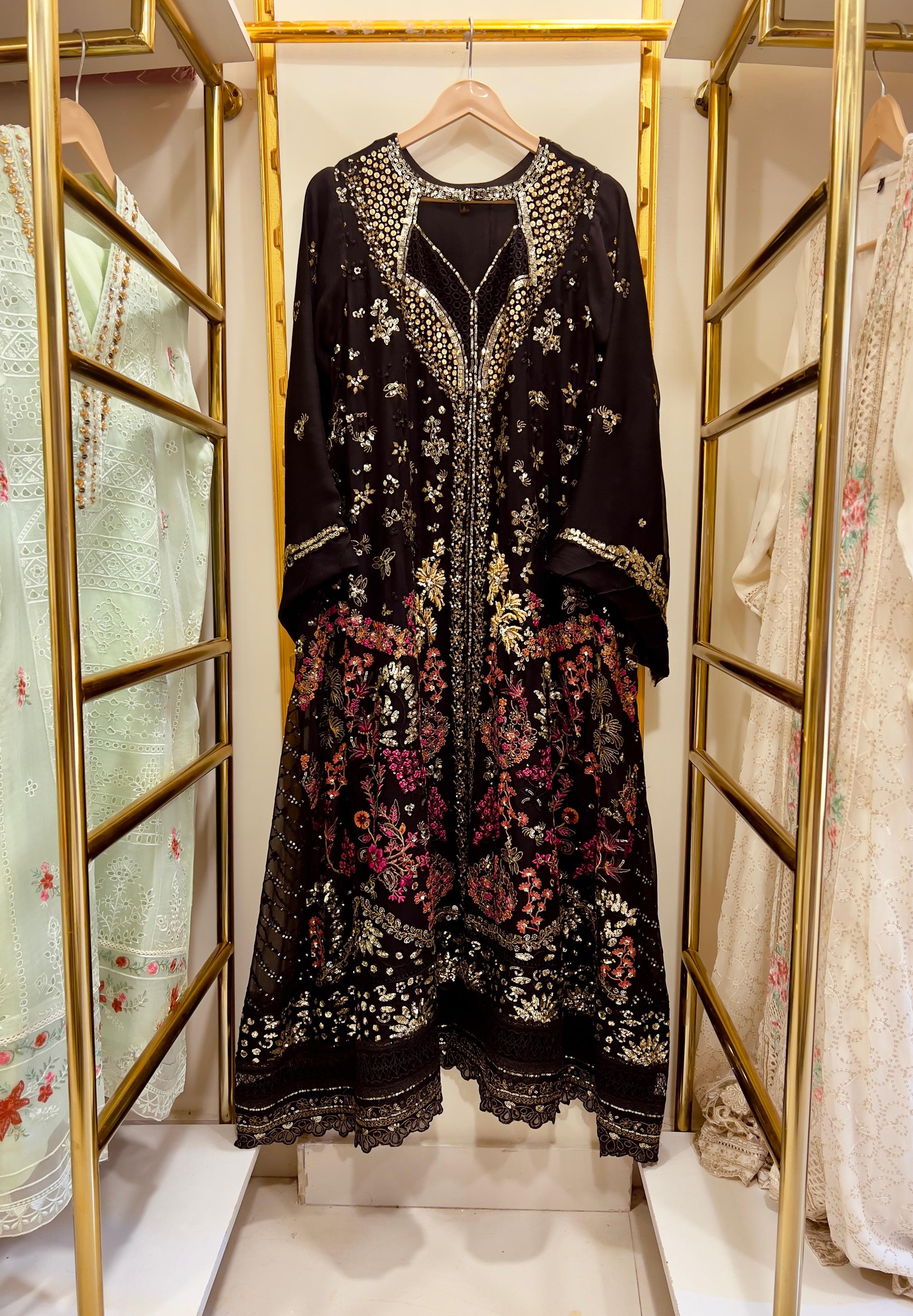 3Pcs Embroidered Chiffon Gown