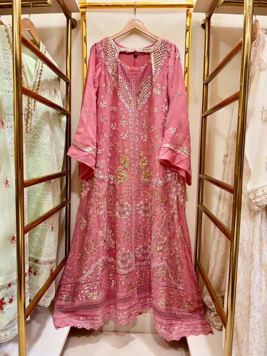 3Pcs Embroidered Chiffon Gown