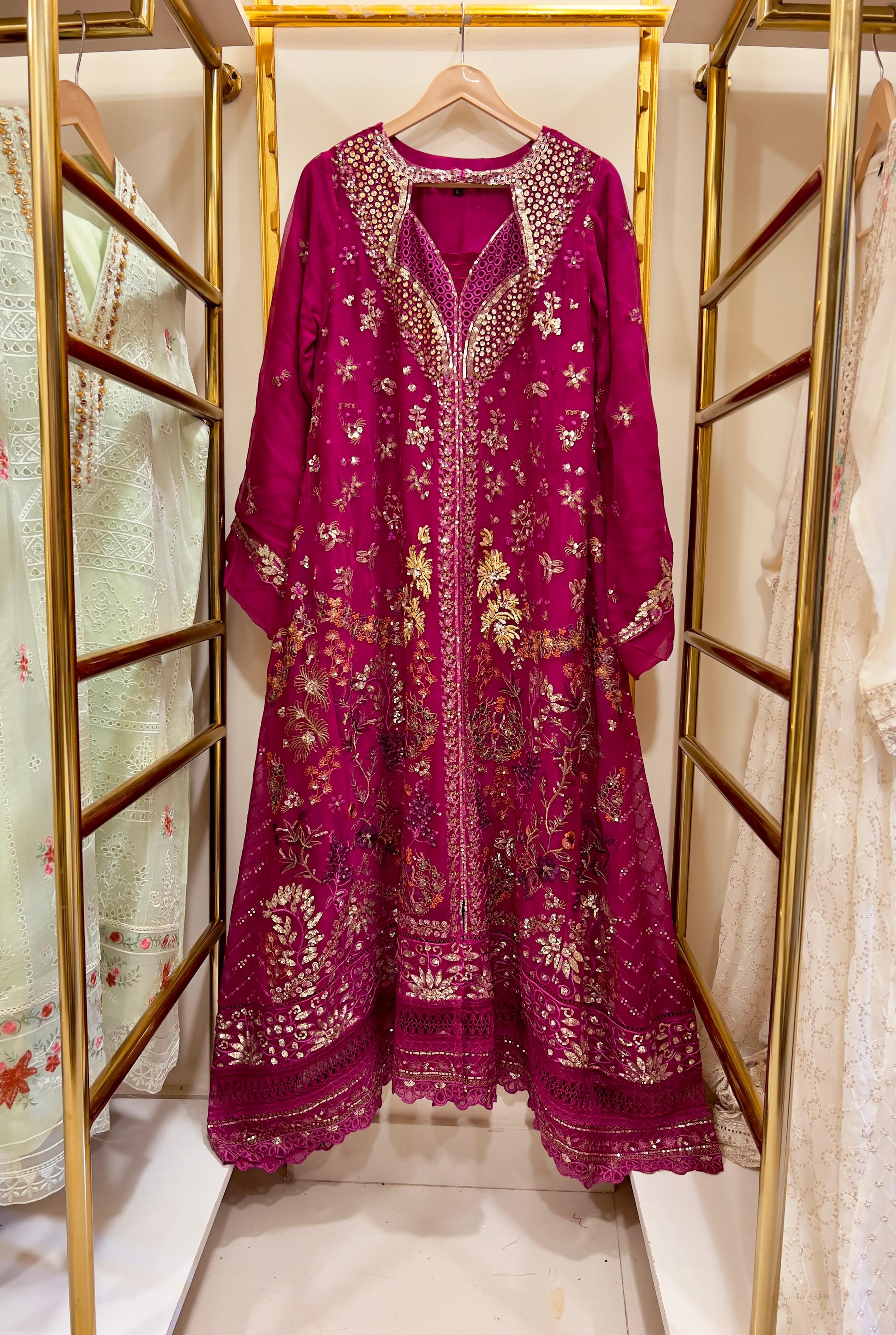 3Pcs Embroidered Chiffon Gown