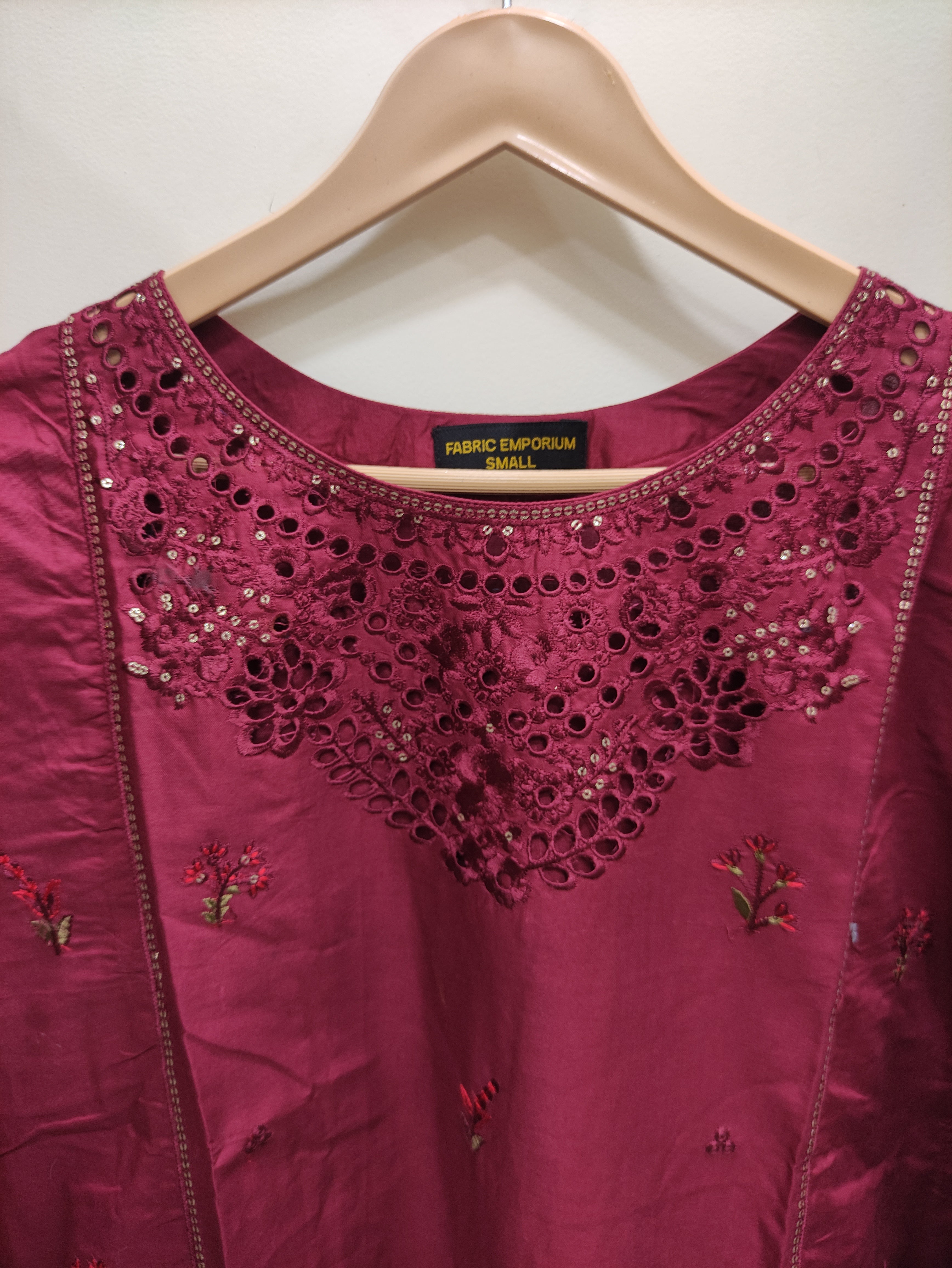 2Pcs Embroidered Cotton suit shirt and trousers