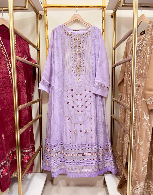 3Pcs Embroidered Chiffon Gown