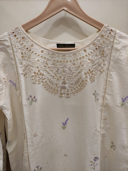 2Pcs Embroidered Cotton suit shirt and trousers