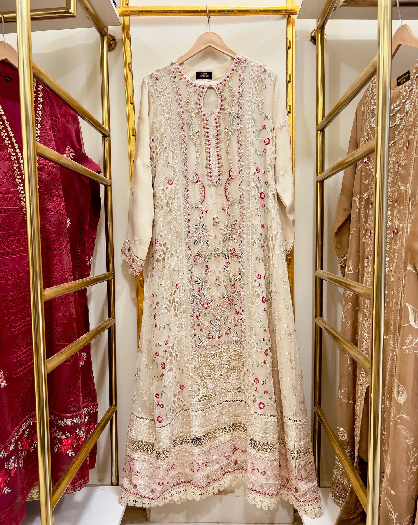 3Pcs Embroidered Chiffon Gown