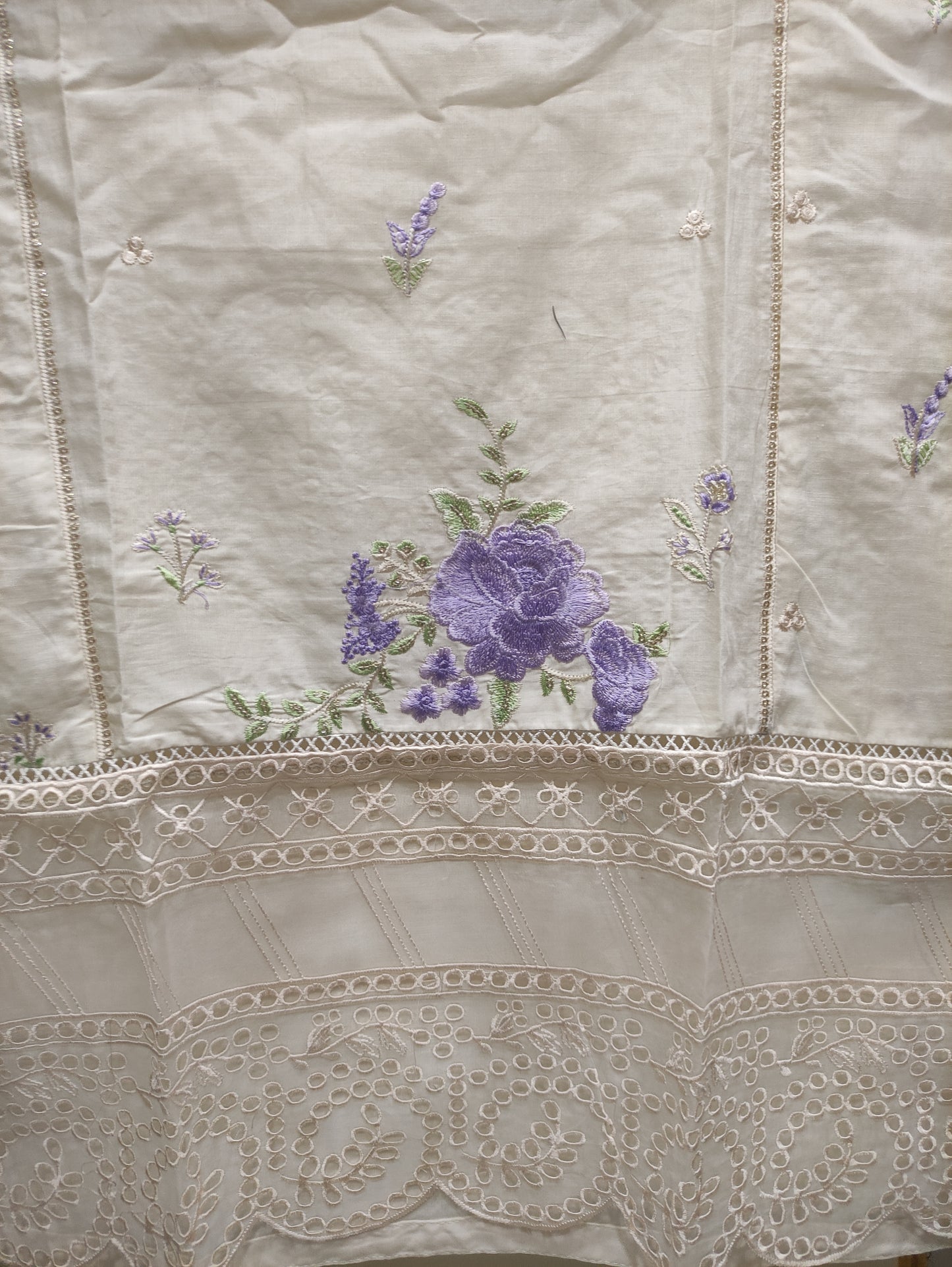 2Pcs Embroidered Cotton suit shirt and trousers