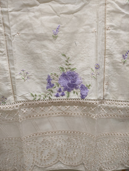 2Pcs Embroidered Cotton suit shirt and trousers