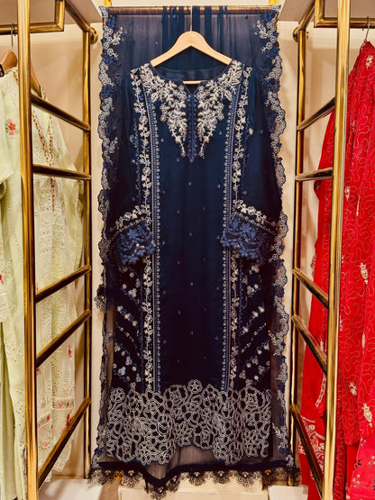 3PCS Embroidered Chiffon Suit