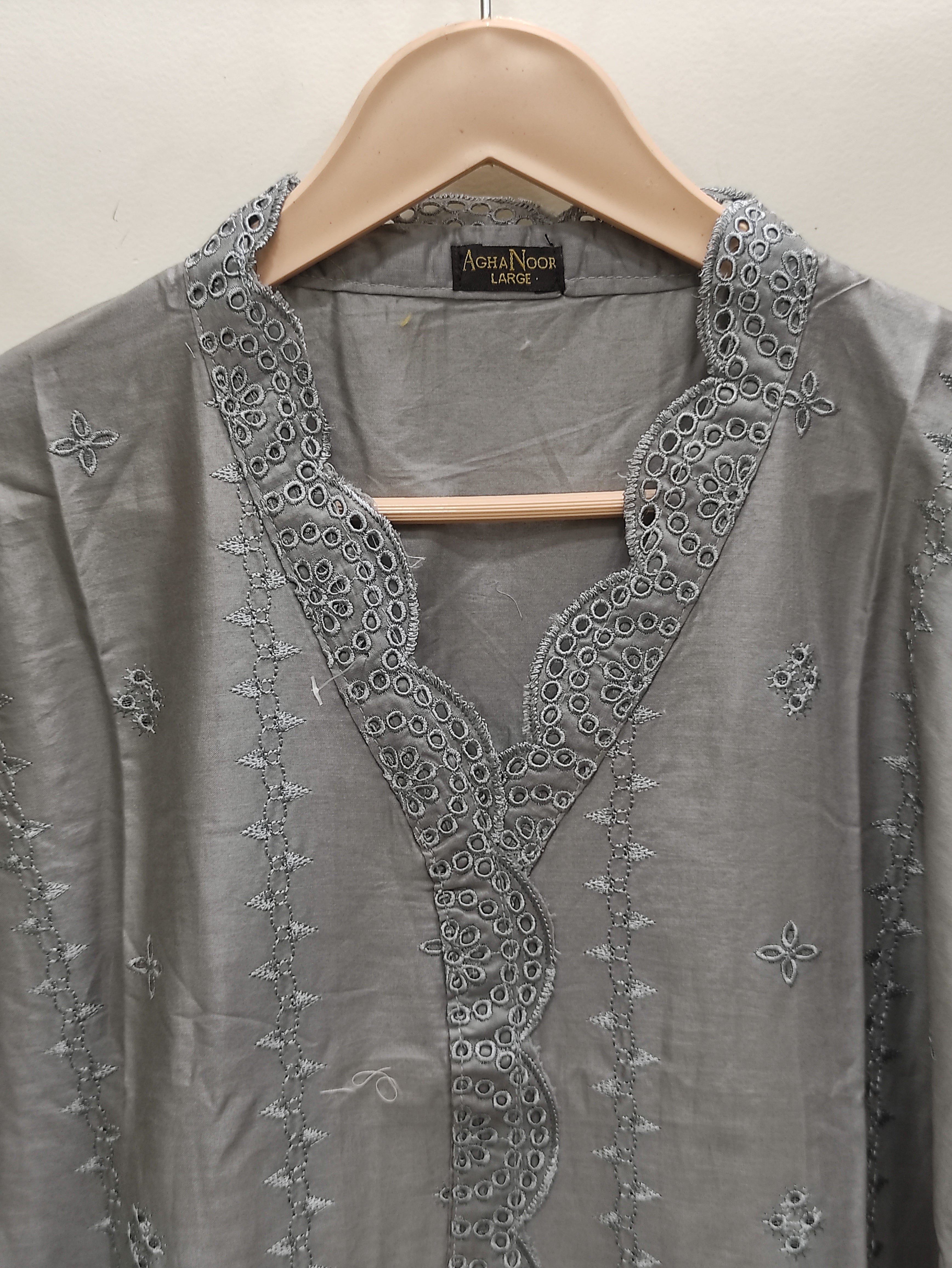 2Pcs Embroidered Cotton suit shirt and trousers